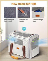 Morpilot cat carrier reinforced snow-silk fabric for durability.