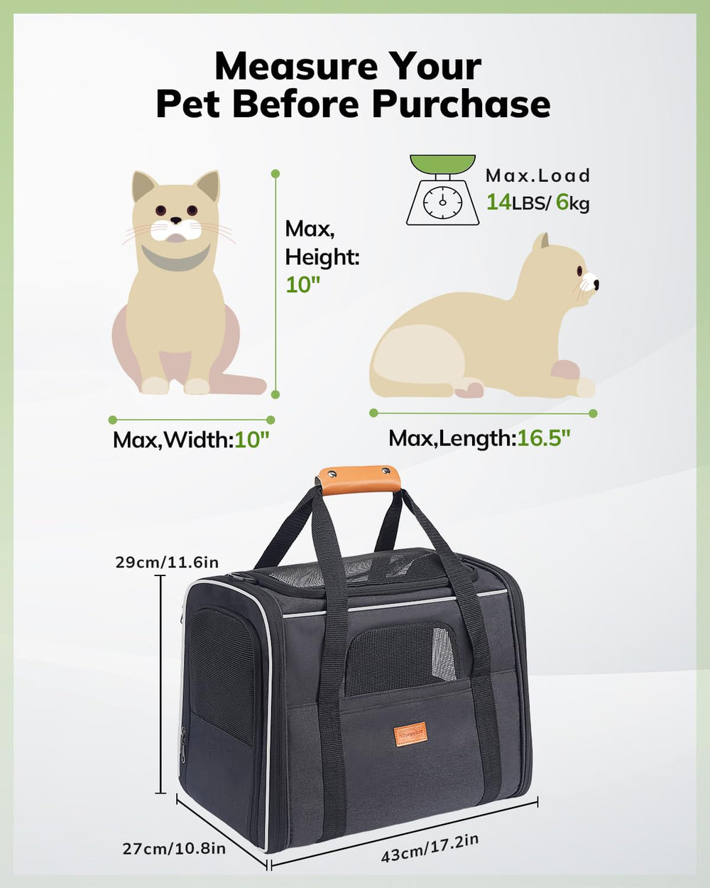 Morpilot cat carrier removable washable mat keeps cleanliness between trips.
