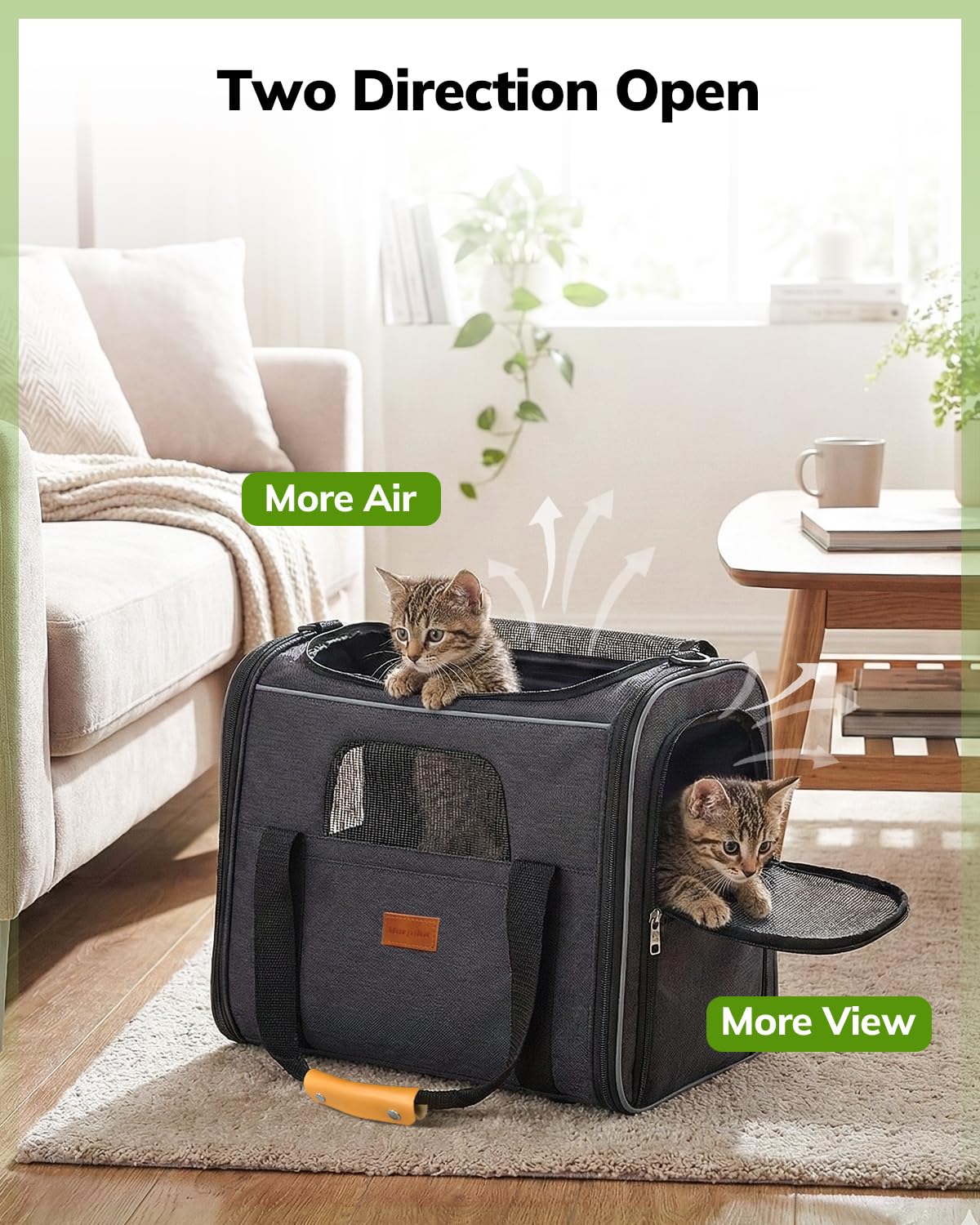 Morpilot cat carrier secure buckle ensures pet stays safe during transit.
