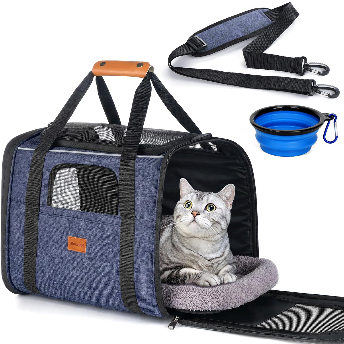 Morpilot cat carrier spacious design for comfortable travel stretches