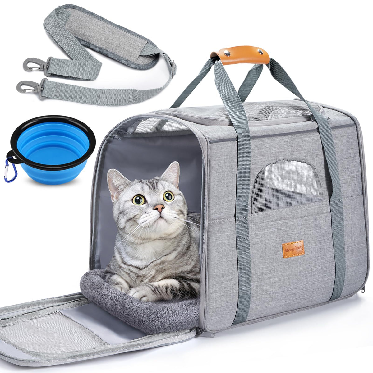Morpilot pet travel carrier bag with spacious interior for comfortable movement