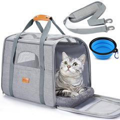 Morpilot spacious interior carrier design lets cats stretch during travel