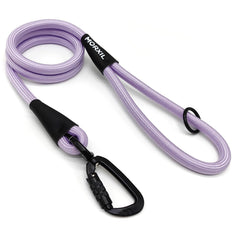 MORXIL Rope Dog Leash with auto-locking carabiner for one-handed secure control.