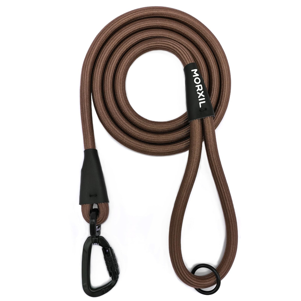 MORXIL rope dog leash with autolocking carabiner for secure one-handed use on walks