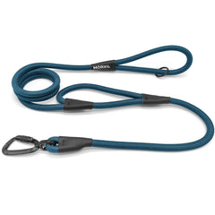 MORXIL rope dog leash with autolocking carabiner for secure one-handed attachment