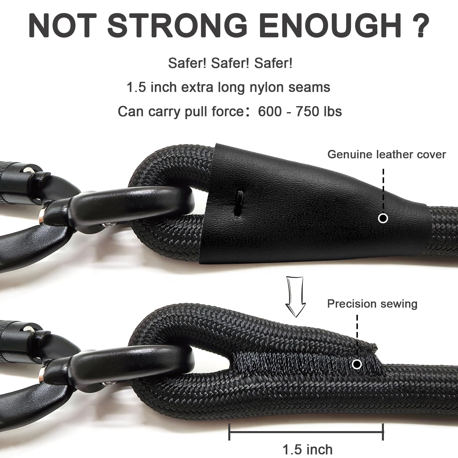 MORXIL rope leash with 13mm nylon rope delivers comfort and durability on runs.