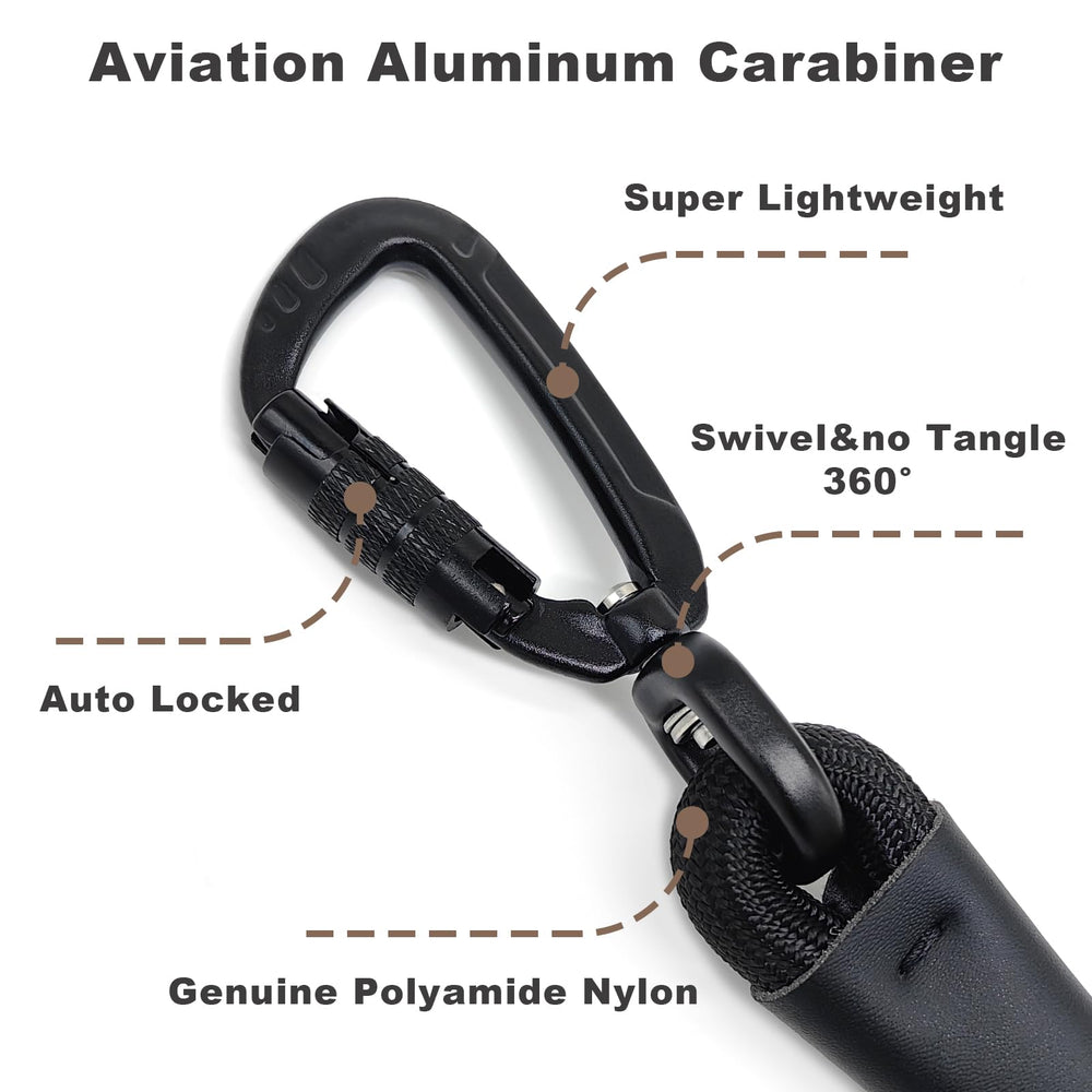 MORXIL rope leash with two handles for extra control during training and walking