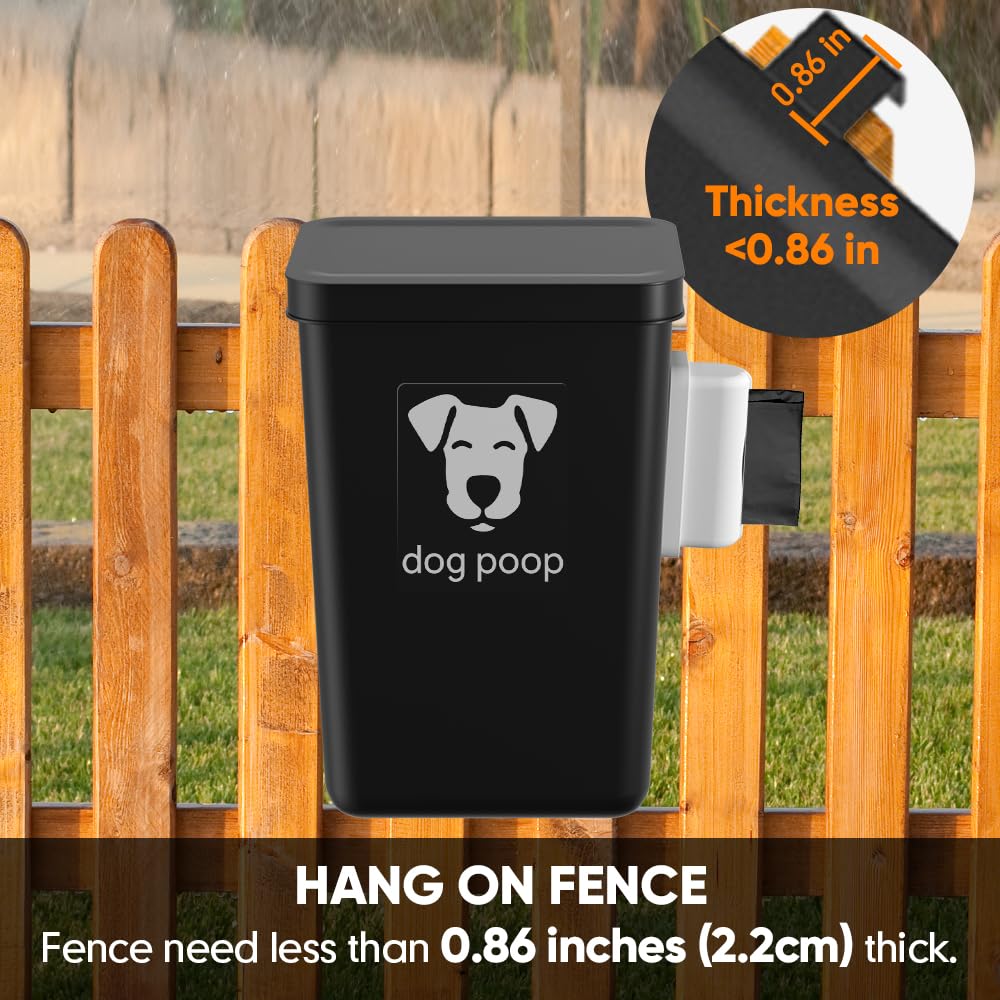 Moryimi outdoor bin wall-mounted brackets provide secure fence hanging.