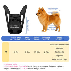 Mosago dog backpack back view demonstrates hands-free carry for hiking.