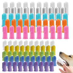 MOSIOBERDAVIAN 100-piece finger brushes multicolor pack for convenient at-home pet dental care