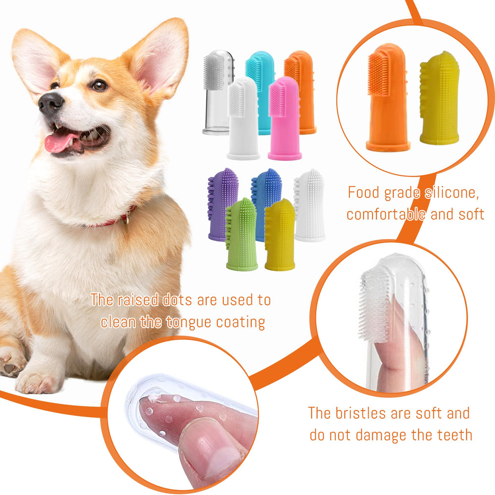 MOSIOBERDAVIAN silicone dog finger brush design for thorough reach