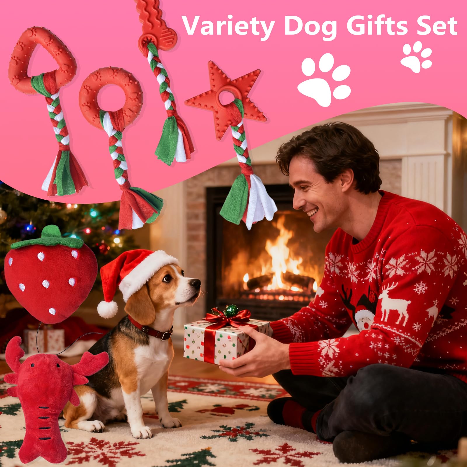 MOSYZEO dog toy variety pack for indoor and outdoor fun