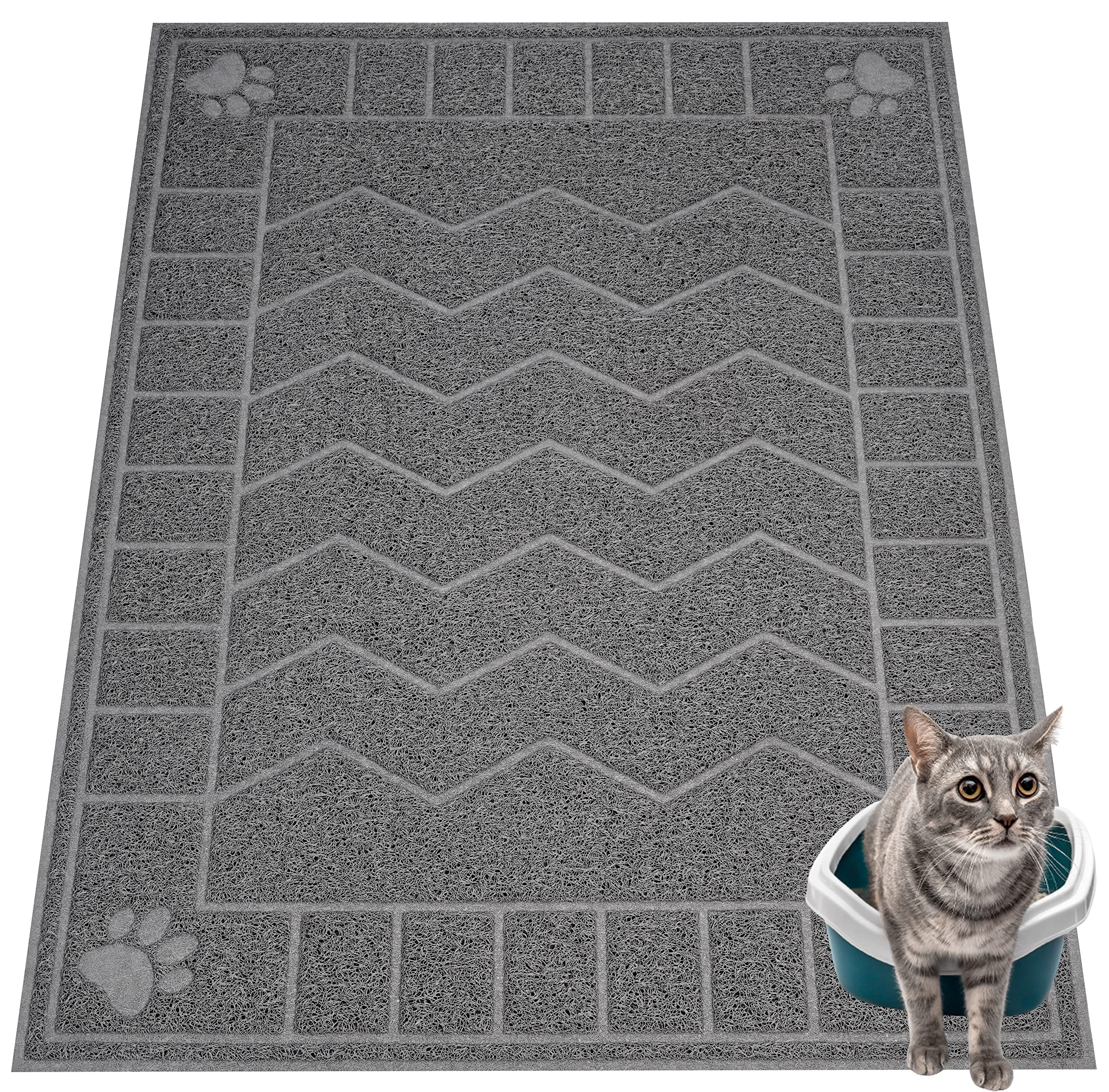 Motsamla cat litter mat front view with large 47x35 size catching litter