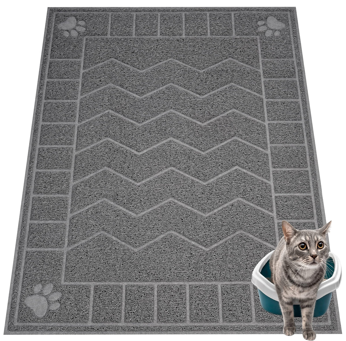 Motsamla cat litter mat front view with large 47x35 size catching litter