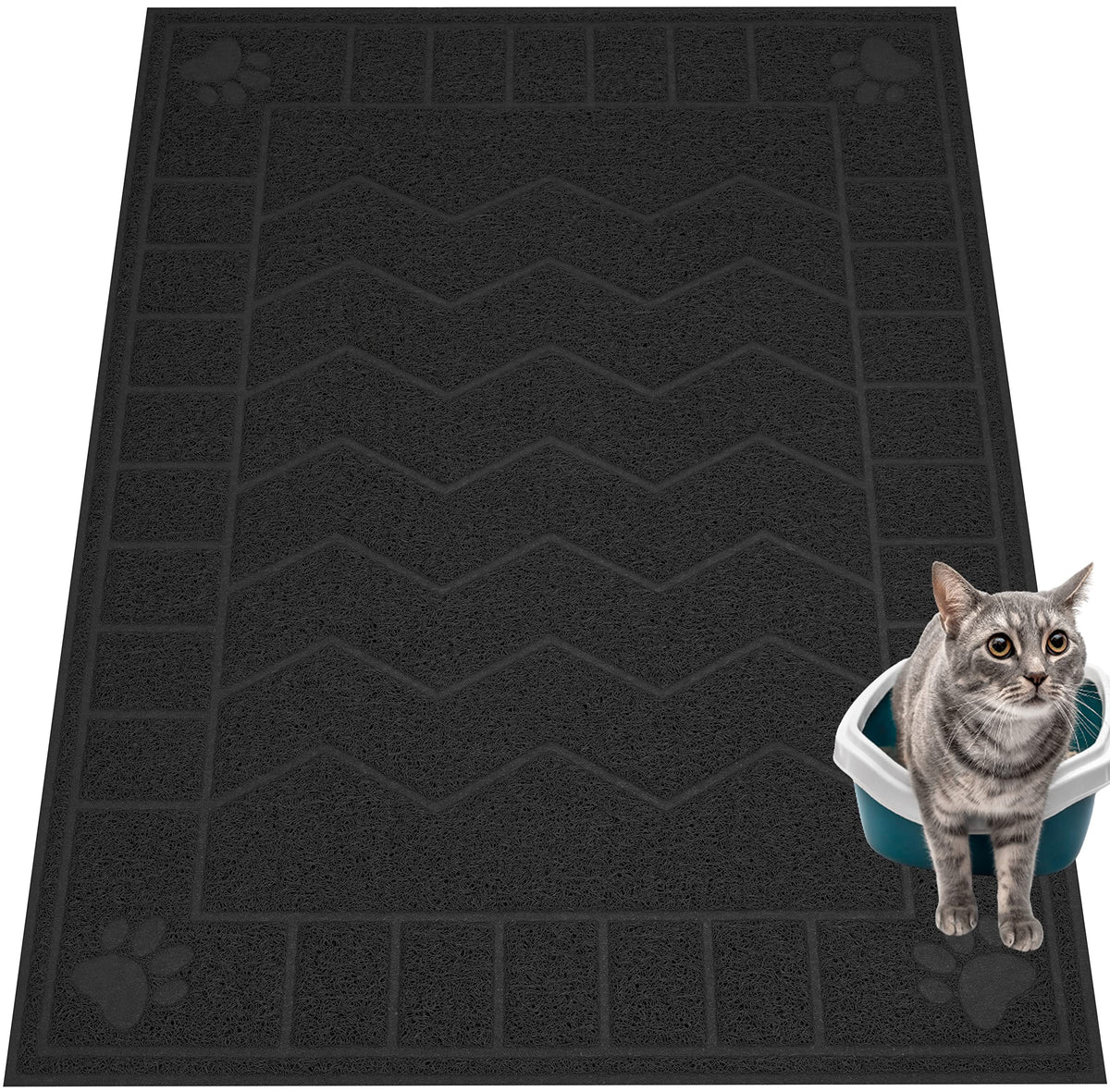 Motsamla cat litter mat 47x35 showcases large size for effective scatter control.