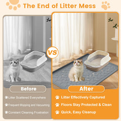 Motsamla cat litter mat cleanup-surface makes quick litter cleanup easy.