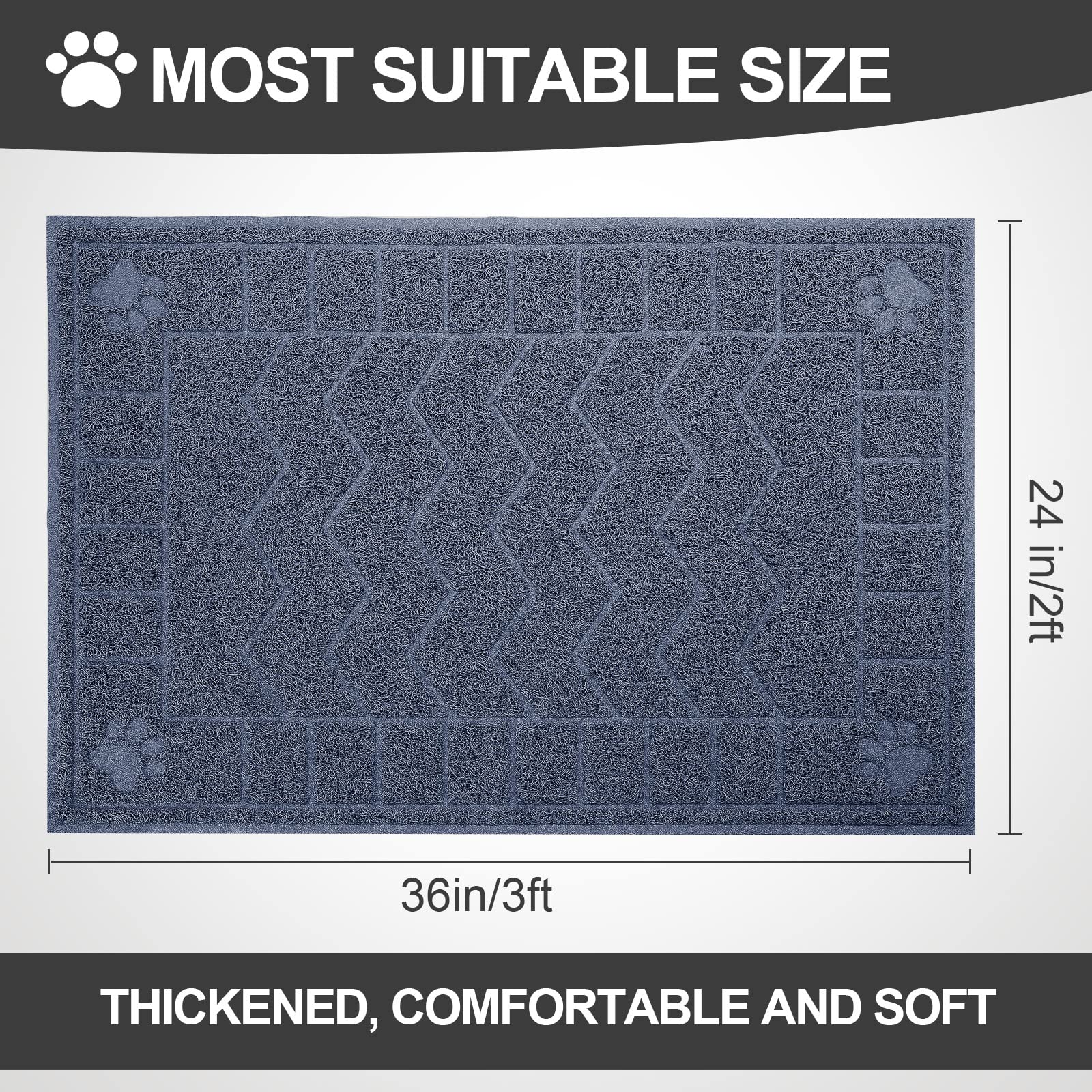 Motsamla cat litter mat durable mesh trap captures litter scatter effectively.