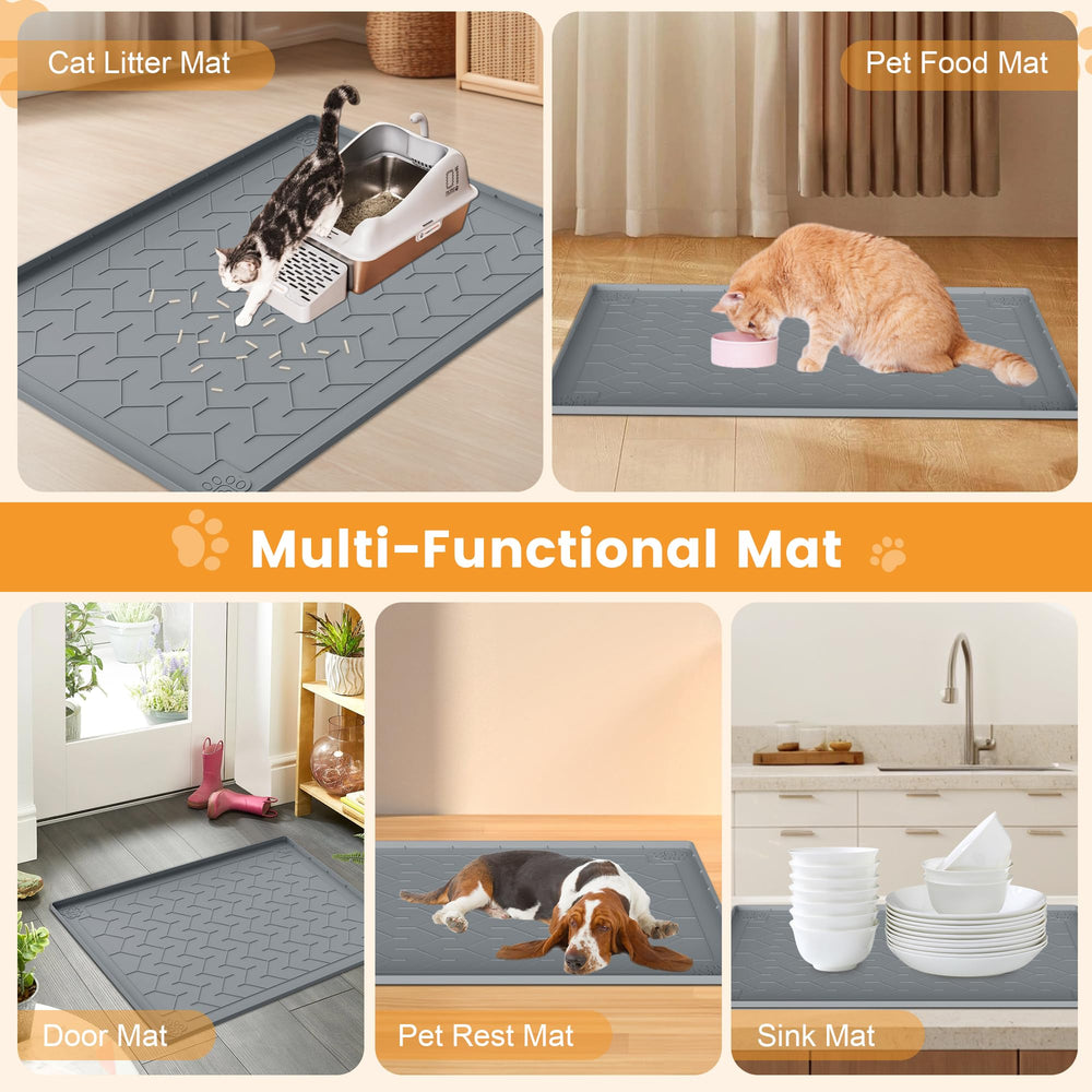 Motsamla cat litter mat floor-protection guards floors from mess.