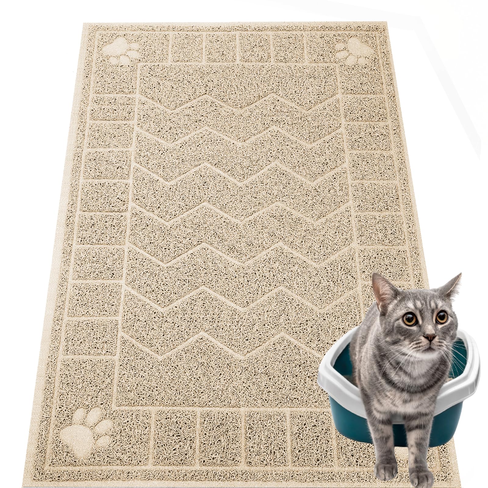 Motsamla cat litter mat paws soft captures litter and protects floors