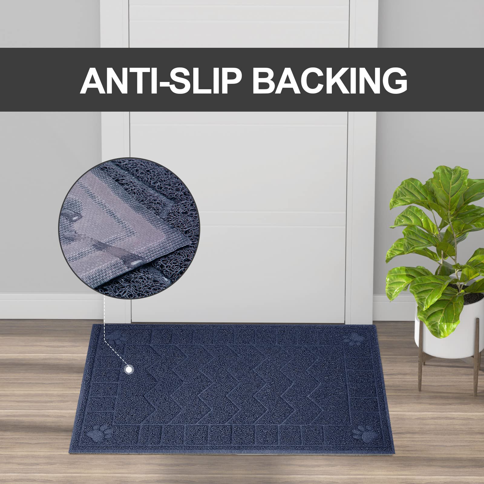 Motsamla cat litter mat waterproof backing protects floors from moisture.