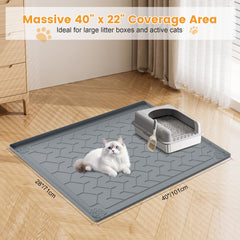 Motsamla cat litter mat waterproof-leakproof blocks urine spills from floors.