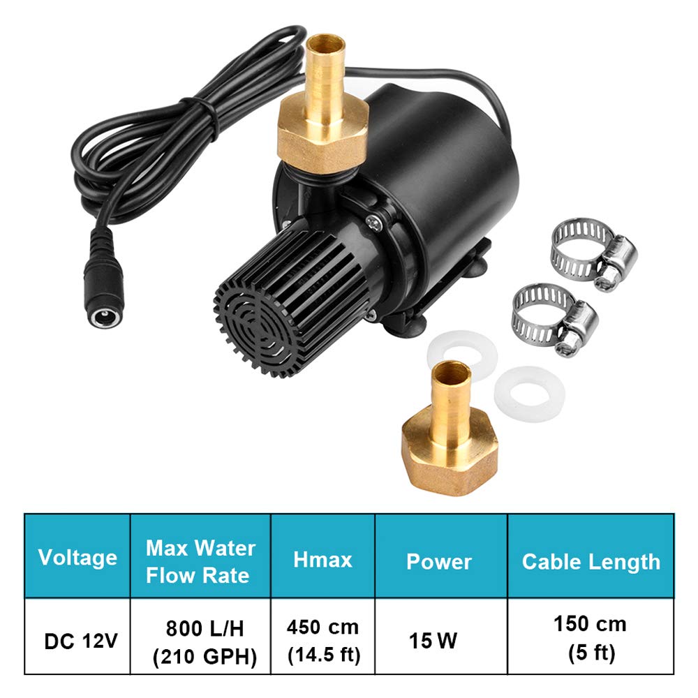 MOUNTAIN_ARK DC12V pump with brass nozzle included for easy hose connection.