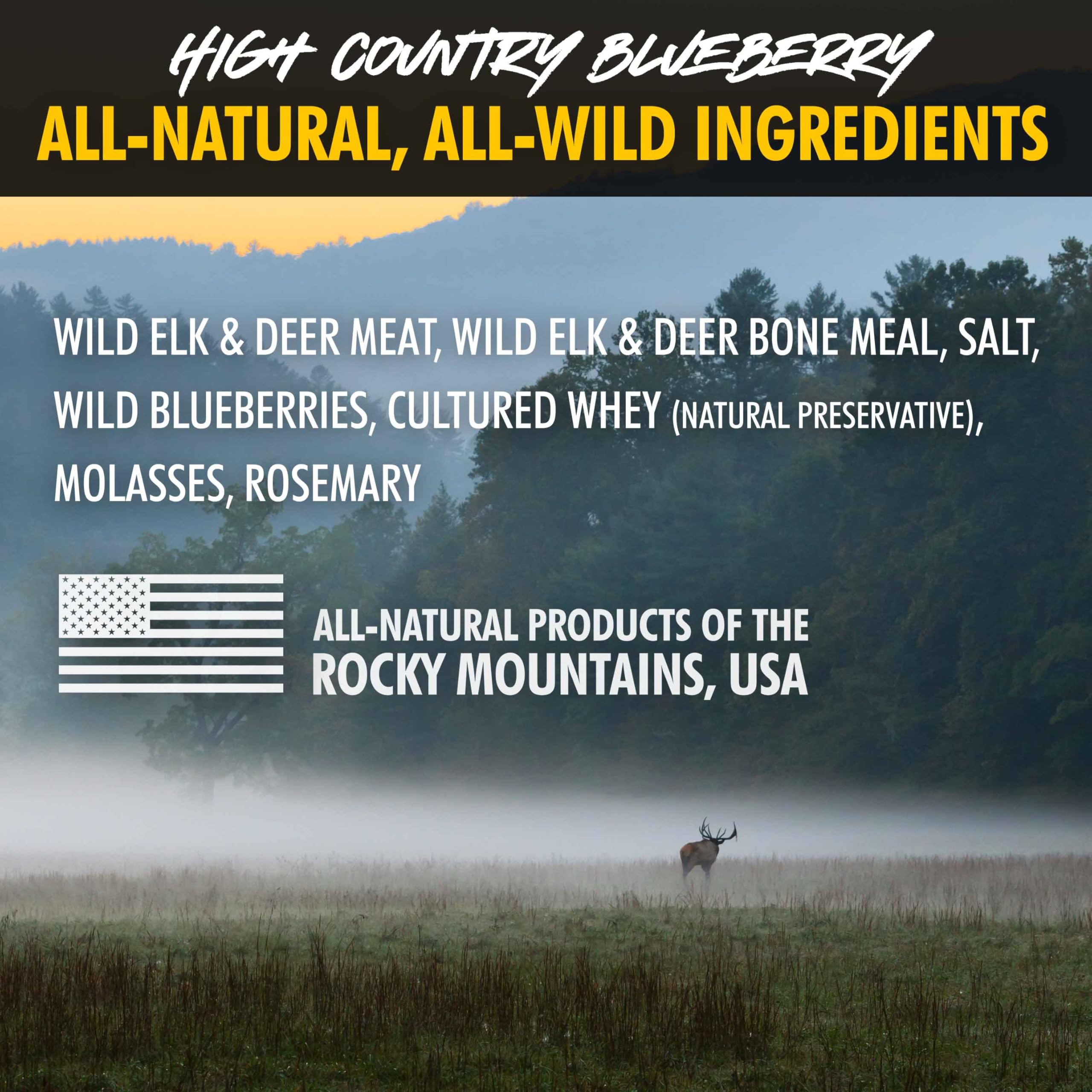 Bone meal minerals from elk and venison for bone vitality in Mountain Wild formula
