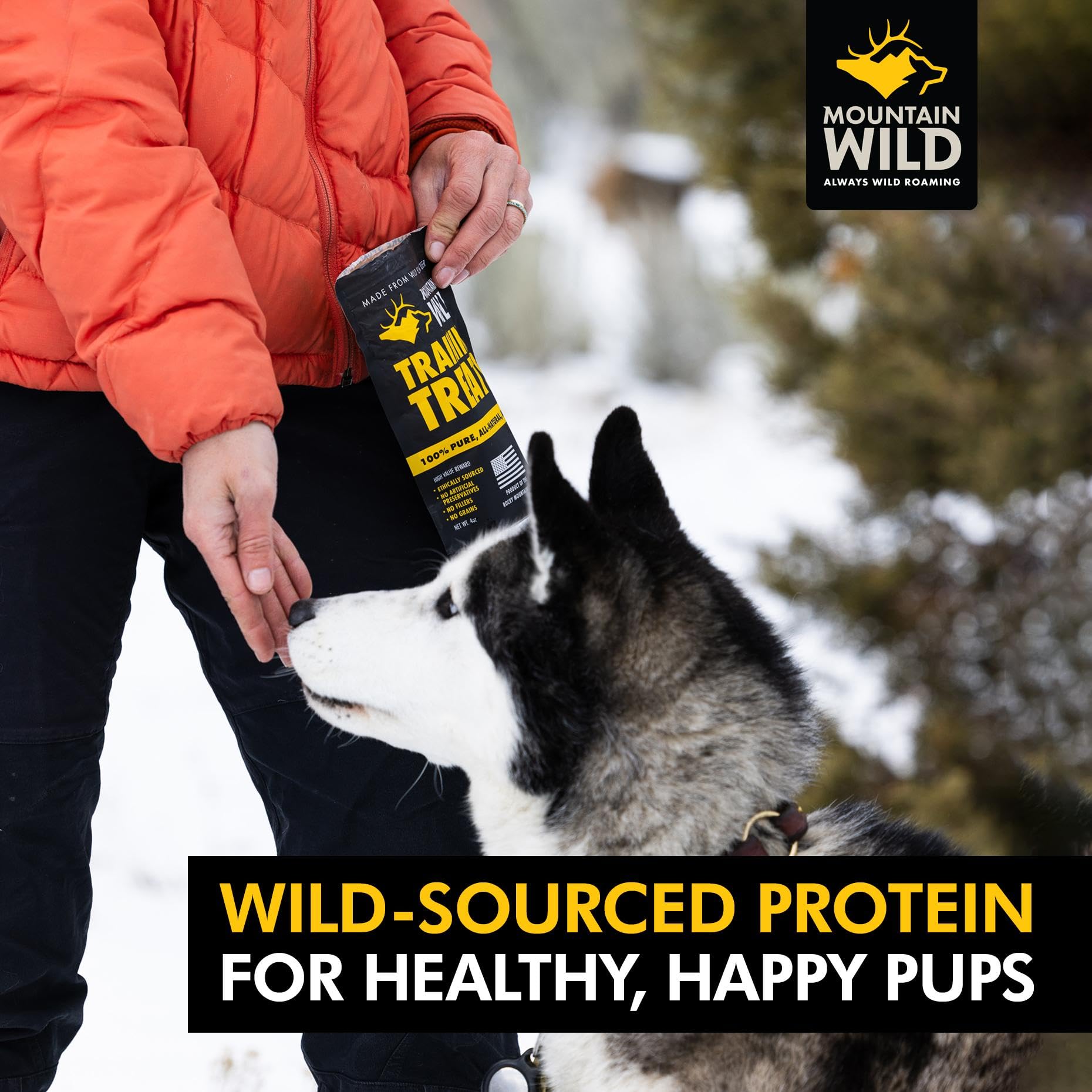 Mountain Wild eco-packaging emphasizes wildlife conservation and sourcing.