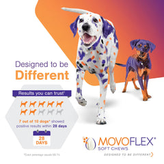 MOVOFLEX chicken-liver-flavor chew illustrates tasty daily administration.