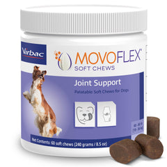 MOVOFLEX Soft Chews bottle supports daily joint comfort for dogs.
