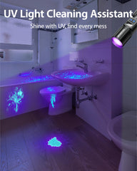 MOWETOO Black Light Flashlight magnetic base enables hands-free use.