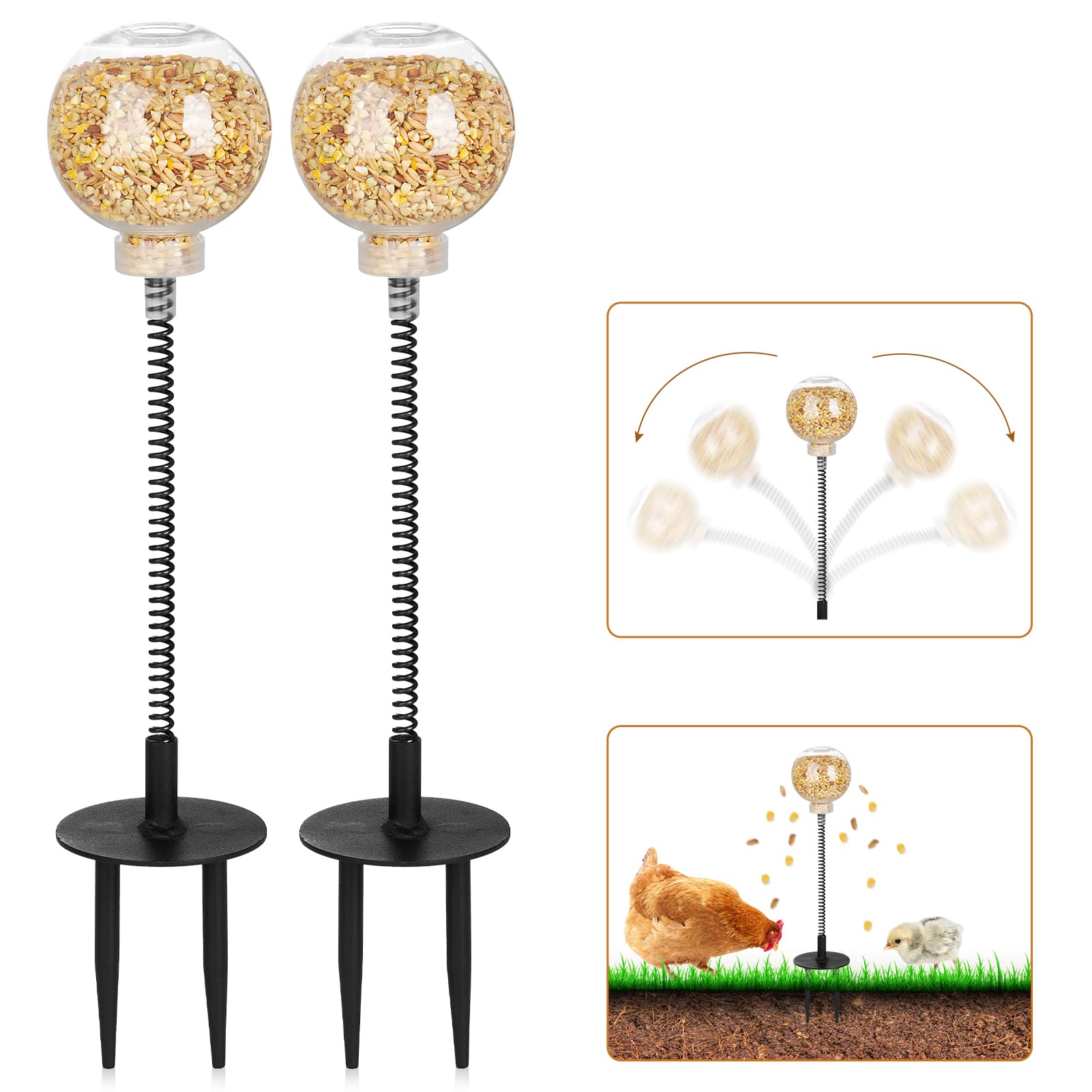 Moyardow Peck Toy interactive ball with removable track to engage hens during feeding