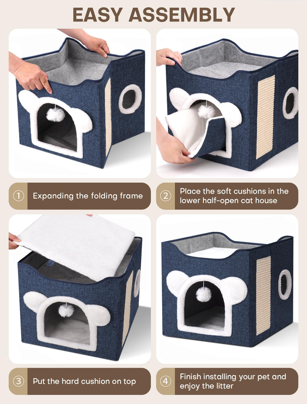 MOYLLOG cat house side scratch pad for scratching and play.