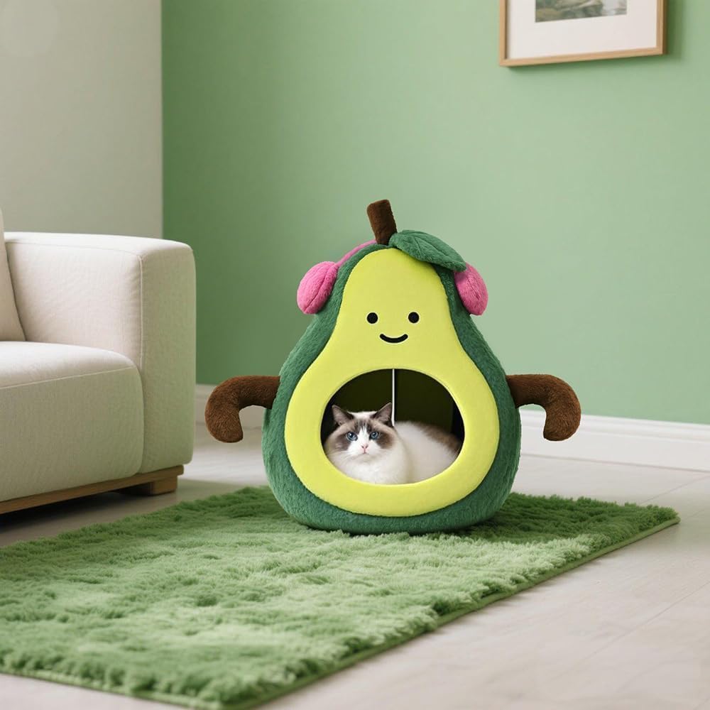MOYMO avocado cat bed cushion plush comfort for naps