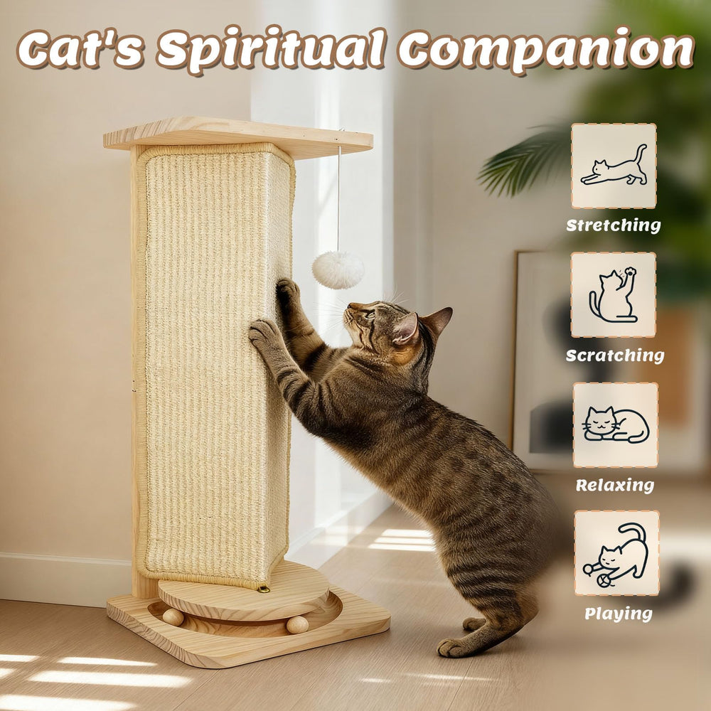 MOYMO cat-friendly scratch spot promotes solo play near furniture.
