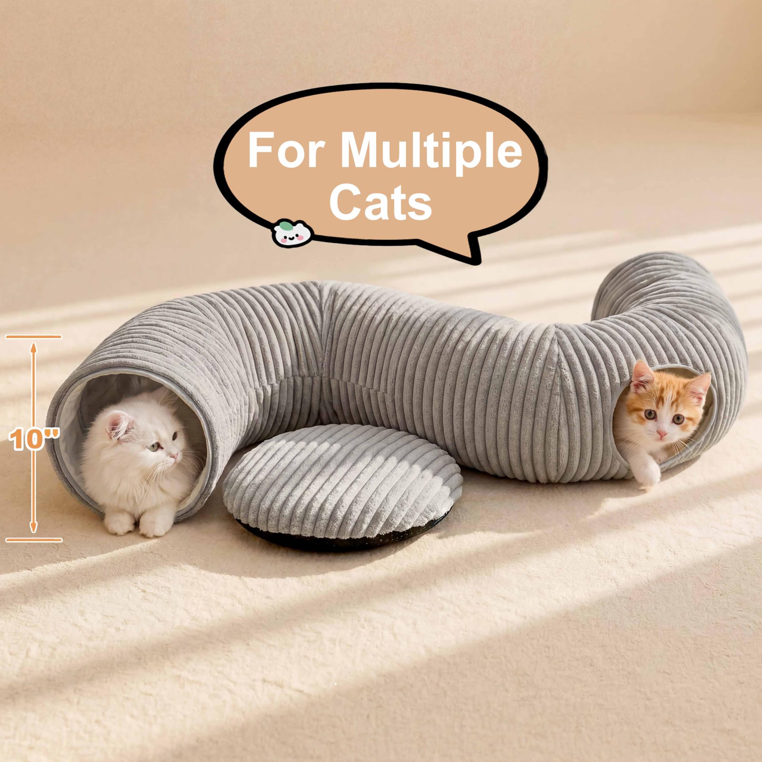 MOYMO foldable cat tunnel bed design for quick, space-saving storage after use.