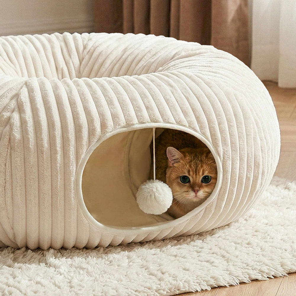 MOYMO cat tunnel bed round shape for compact play space