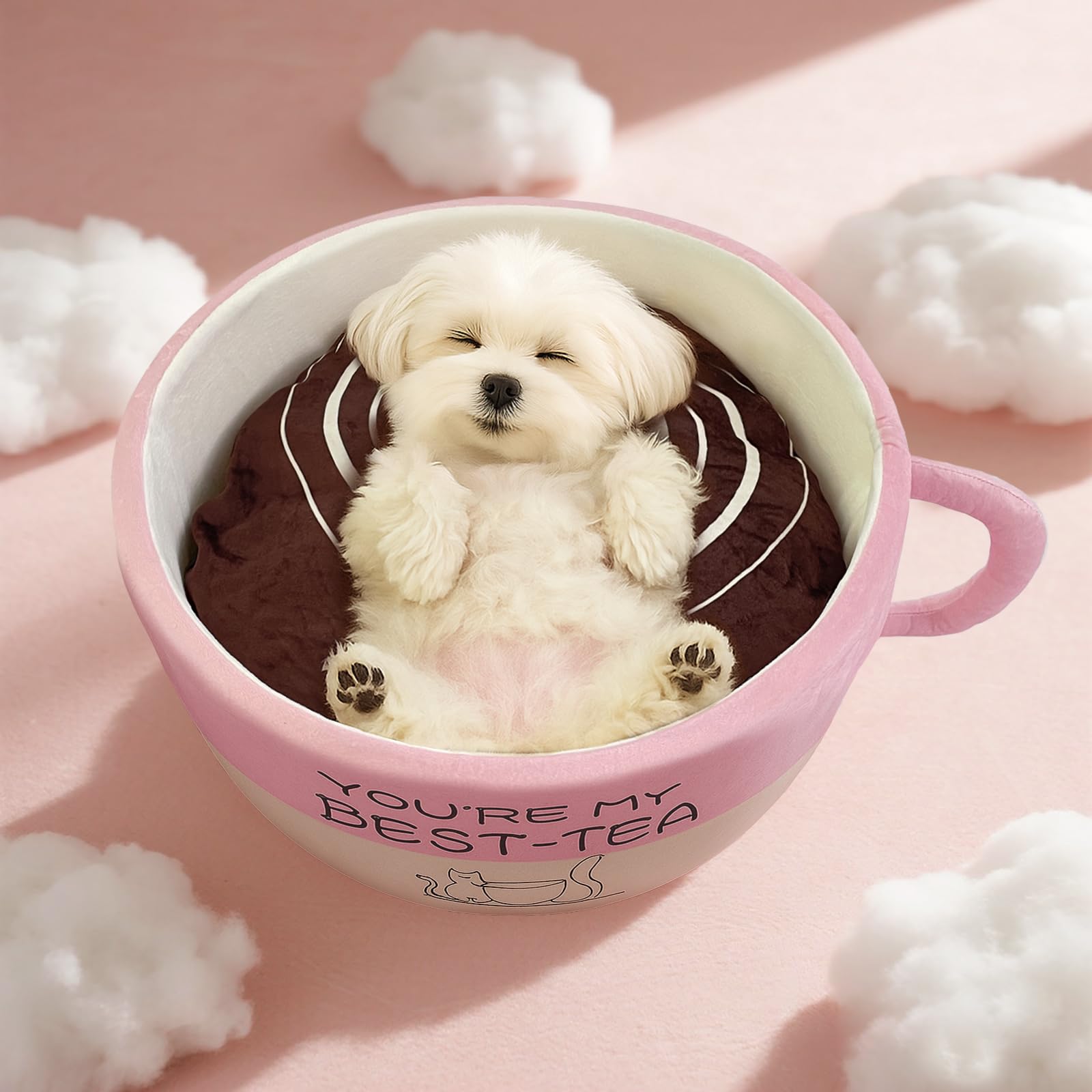 MOYMO coffee cup bed suitable for dogs and cats up to 30 lbs