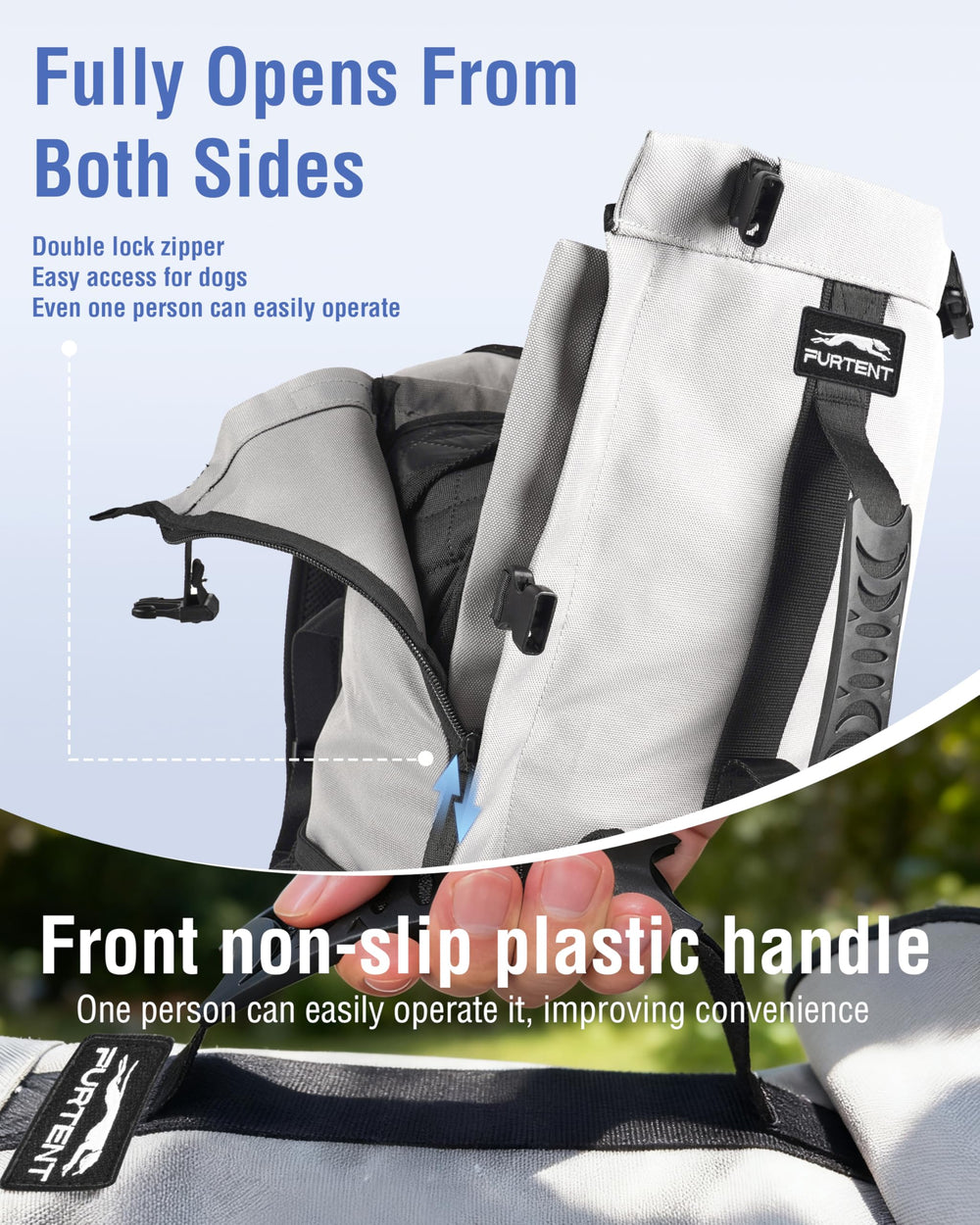 Moysoon dog backpack 4-layer security diagram emphasizes pet safety features