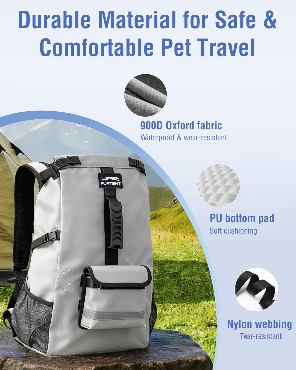 Moysoon dog backpack reflective strips enhance visibility after dark