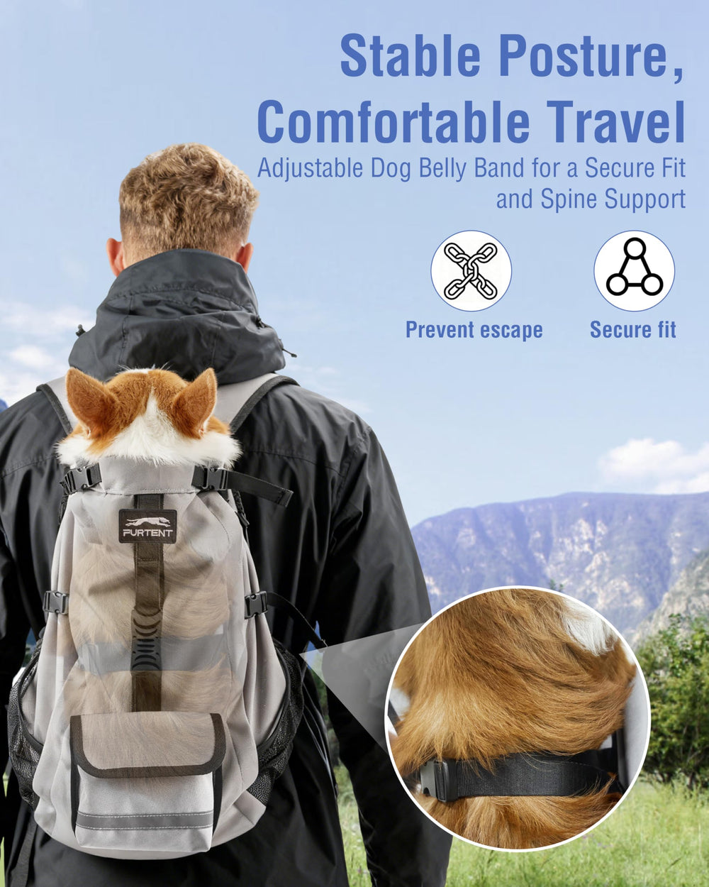 Moysoon dog backpack with removable waist bag keeps snacks and keys handy