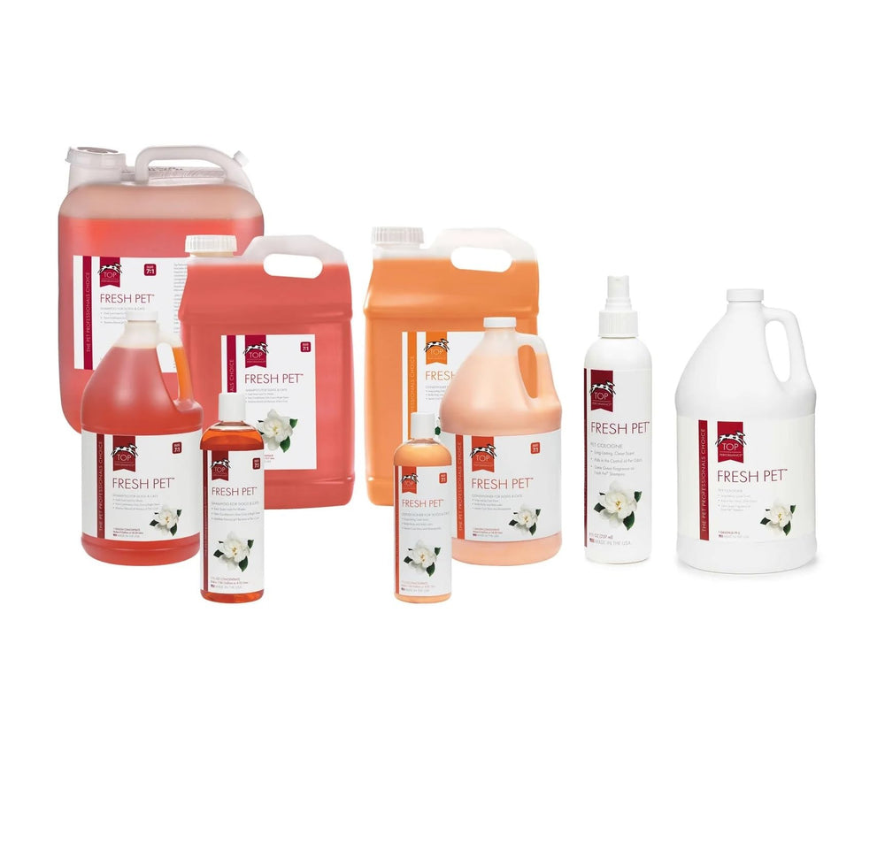 MPP Dog Grooming Pro conditioner bottle highlights detangling and shine.