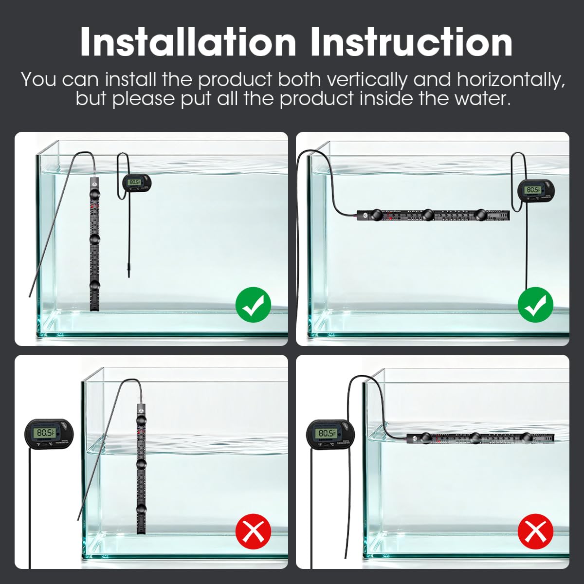 MQ extra thermometer included to verify tank temperature