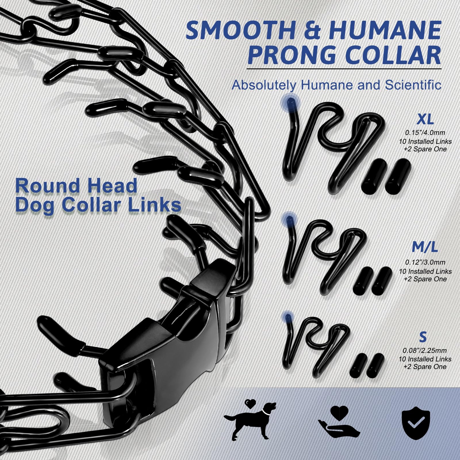 MR.BEEFOO Pinch Collar prongs close-up with comfortable tips