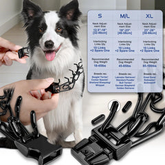 MR.BEEFOO Pinch Collar quick-release buckle demonstrated for easy on/off