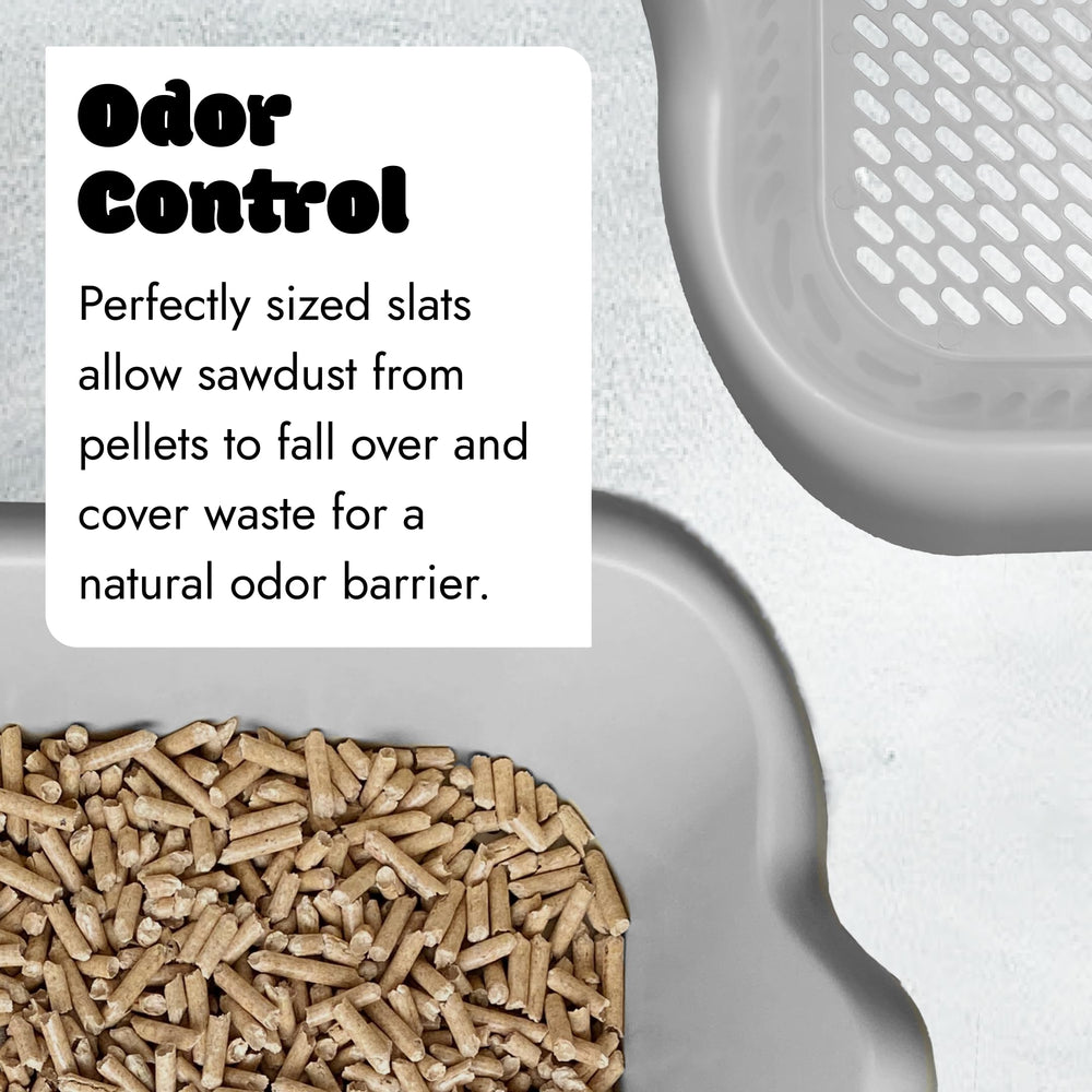 Mr. Catman waste storage tray demonstrates 7 day capacity for less frequent disposal.