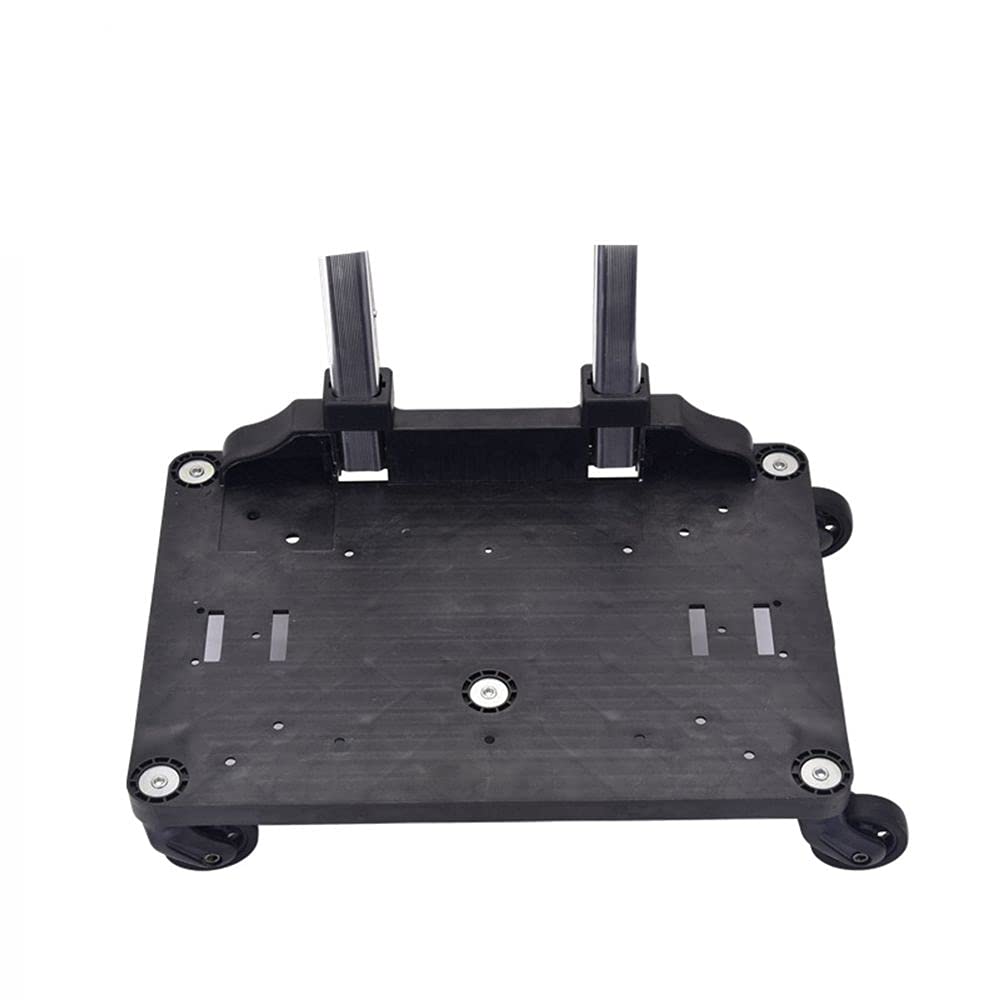 Mr. Peanut's Spinner Wheelbase secured carrier with luggage strap for stable transport.
