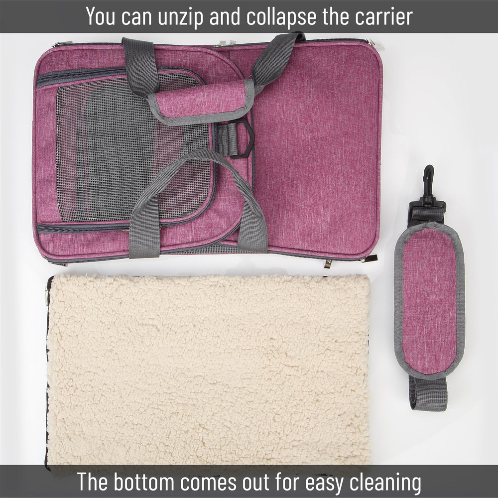 Mr. Pen pet carrier with secure zippers to keep belongings safe
