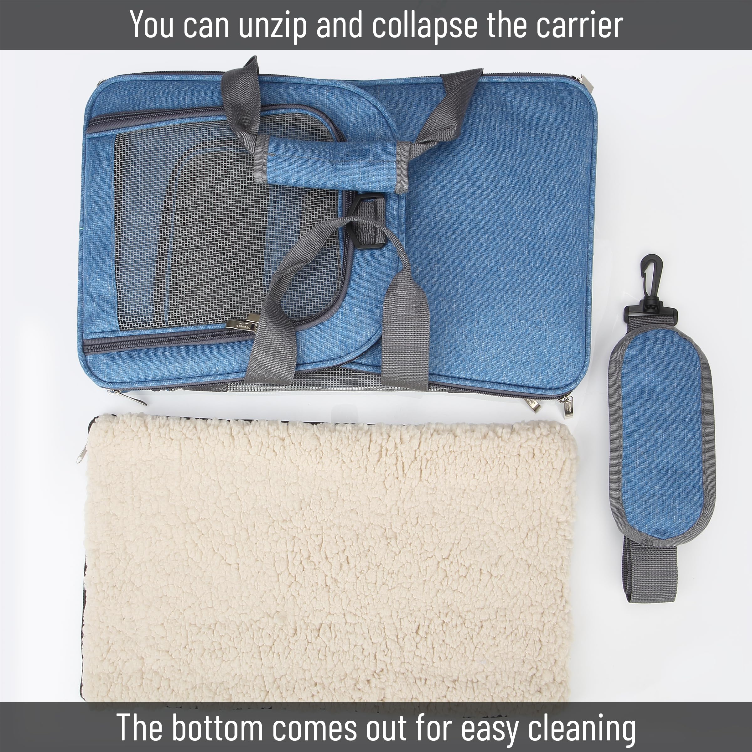 Mr. Pen Pet Carrier secure zippers ensuring safety in transit