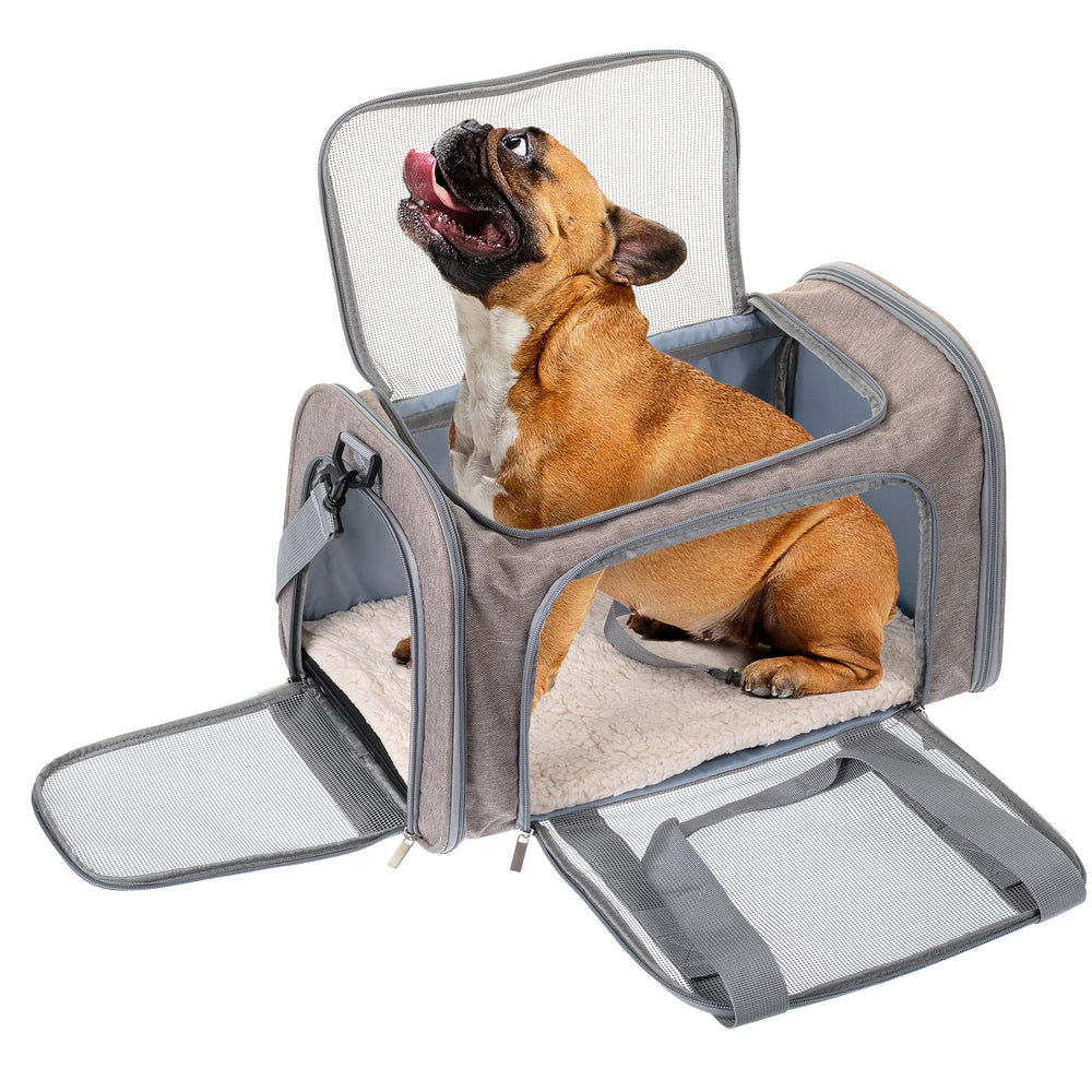 Mr. Pen Pet Carrier side pocket keeps essentials within reach.